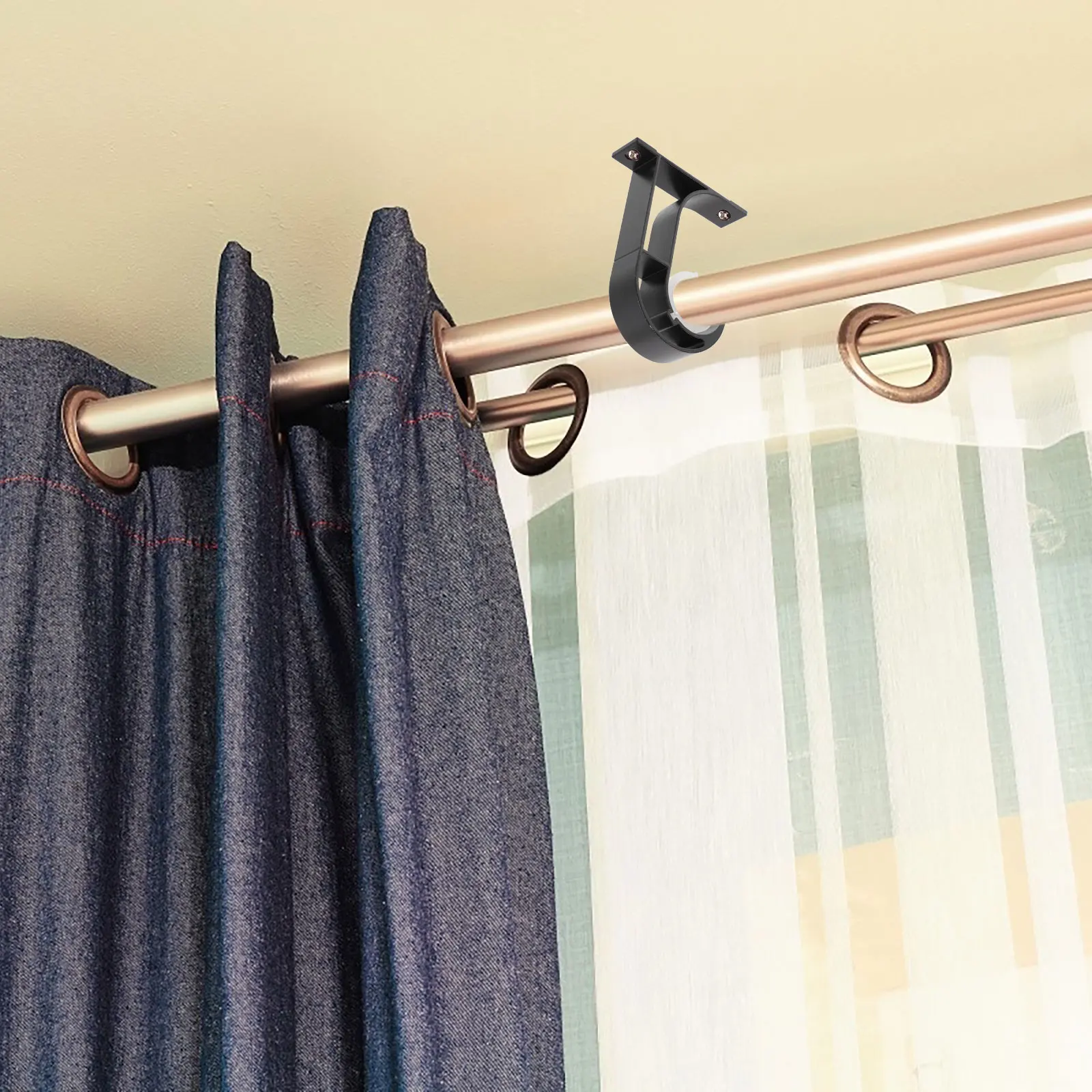 4 Pcs Curtain Rod Brackets Aluminum Alloy Blackout Hooks Ceiling Mount Rod Holder Window Decor Hardware Accessories
4 Pcs Curtain Rod Brackets Aluminum Alloy Blackout Hooks Ceiling Mount Rod Holder Window Decor Hardware Accessories