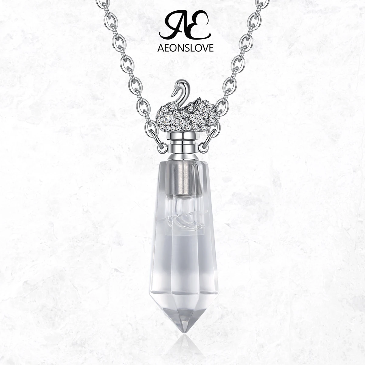 AEONSLOVE Clear Quartz Crystal Point Urn Necklace for Ashes Elegant Swan Cremation Pendant Memorial Jewelry Gift for Women Girls
AEONSLOVE Clear Quartz Crystal Point Urn Necklace for Ashes Elegant Swan Cremation Pendant Memorial Jewelry Gift for Women Girls