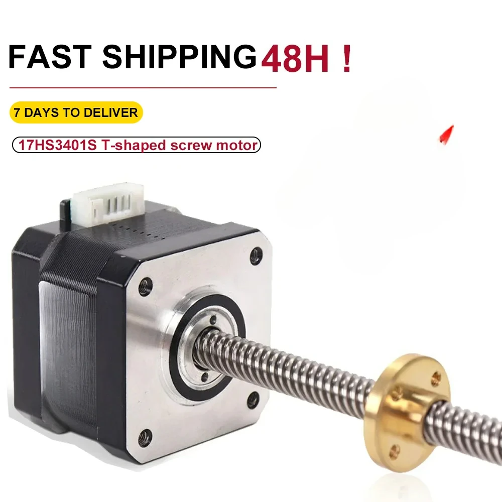Customizable Nema17 Stepper Motor T8 Lead 2/4/8MM Screw 300MM Length Z Axis 1.8 Degrees 17HS3401S-T8 1.3A 28N.CM
Customizable Nema17 Stepper Motor T8 Lead 2/4/8MM Screw 300MM Length Z Axis 1.8 Degrees 17HS3401S-T8 1.3A 28N.CM