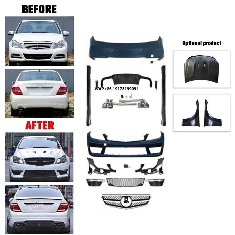 Lossless Installation Replacement Facelift Body Kit for C-Class W204 W205 W206 to C43 C63 C63S Wide C63s
Lossless Installation Replacement Facelift Body Kit for C-Class W204 W205 W206 to C43 C63 C63S Wide C63s