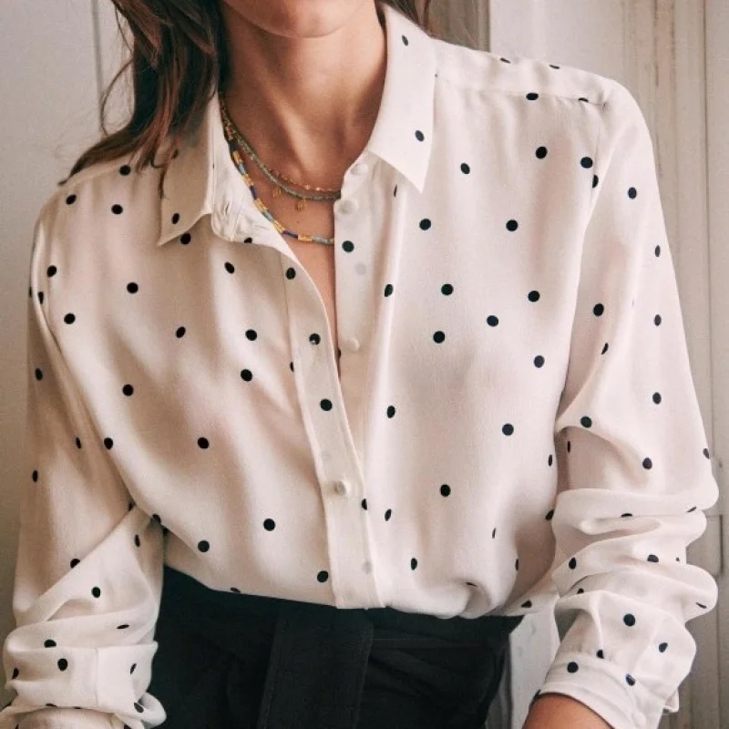 French Polka Dot Shirt Simple and Elegant Basic Wear a Little Romantic
French Polka Dot Shirt Simple and Elegant Basic Wear a Little Romantic