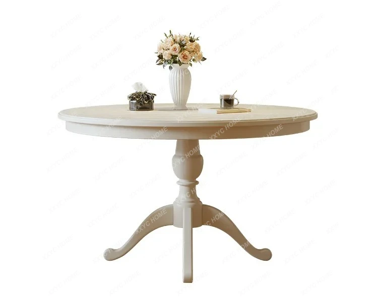 Retro Cream Style White Solid Wood round Dining Tables and Chairs Set Small Apartment Home Modern Simple Rice Table
Retro Cream Style White Solid Wood round Dining Tables and Chairs Set Small Apartment Home Modern Simple Rice Table
