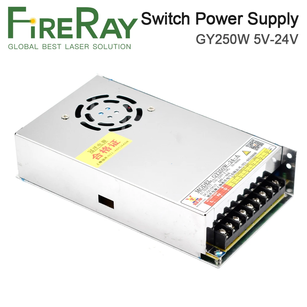 Импульсный источник питания FireRay 250 Вт 24 В 10 А GY250W-24-A для гравировального станка с ЧПУ
Импульсный источник питания FireRay 250 Вт 24 В 10 А GY250W-24-A для гравировального станка с ЧПУ