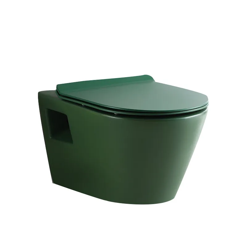 Matte green wall-mounted wall row toilet small household hanging flush toilet
Matte green wall-mounted wall row toilet small household hanging flush toilet