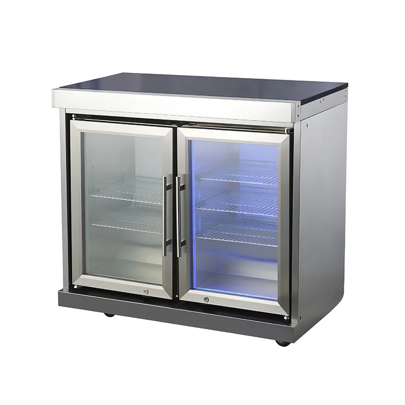 Уличный кухонный шкафчик с двумя однодверными холодильниками, кухонный ящик для хранения из нержавеющей стали
Уличный кухонный шкафчик с двумя однодверными холодильниками, кухонный ящик для хранения из нержавеющей стали