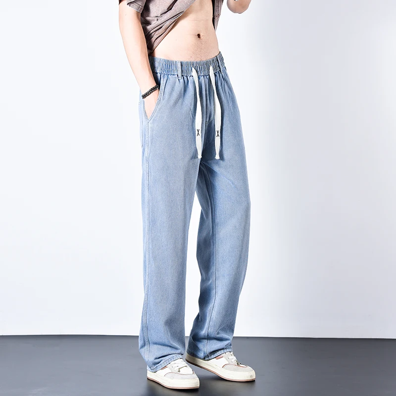 X-Long Jeans for Tall Guys Elastic Comfort Waist Loose Straight Leg Denim Trousers Spring Autumn Casual Ropa Hombre Blue Black
X-Long Jeans for Tall Guys Elastic Comfort Waist Loose Straight Leg Denim Trousers Spring Autumn Casual Ropa Hombre Blue Black