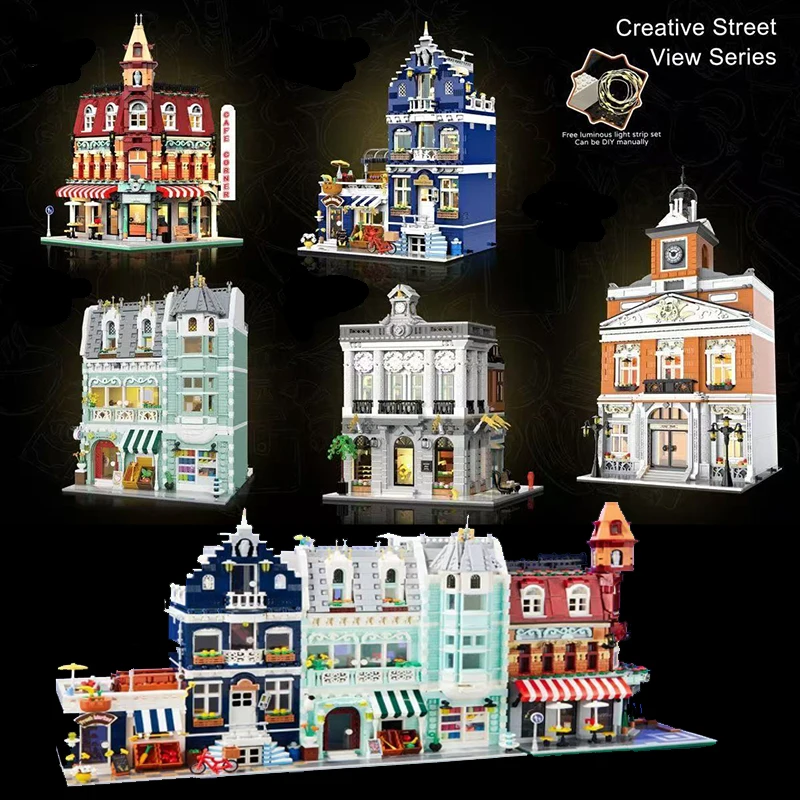 MOC City Corner Кофейня Архитектурный стиль Вид на улицу Микро строительные блоки для детей Строительные кирпичи Домашний декор
MOC City Corner Кофейня Архитектурный стиль Вид на улицу Микро строительные блоки для детей Строительные кирпичи Домашний декор
