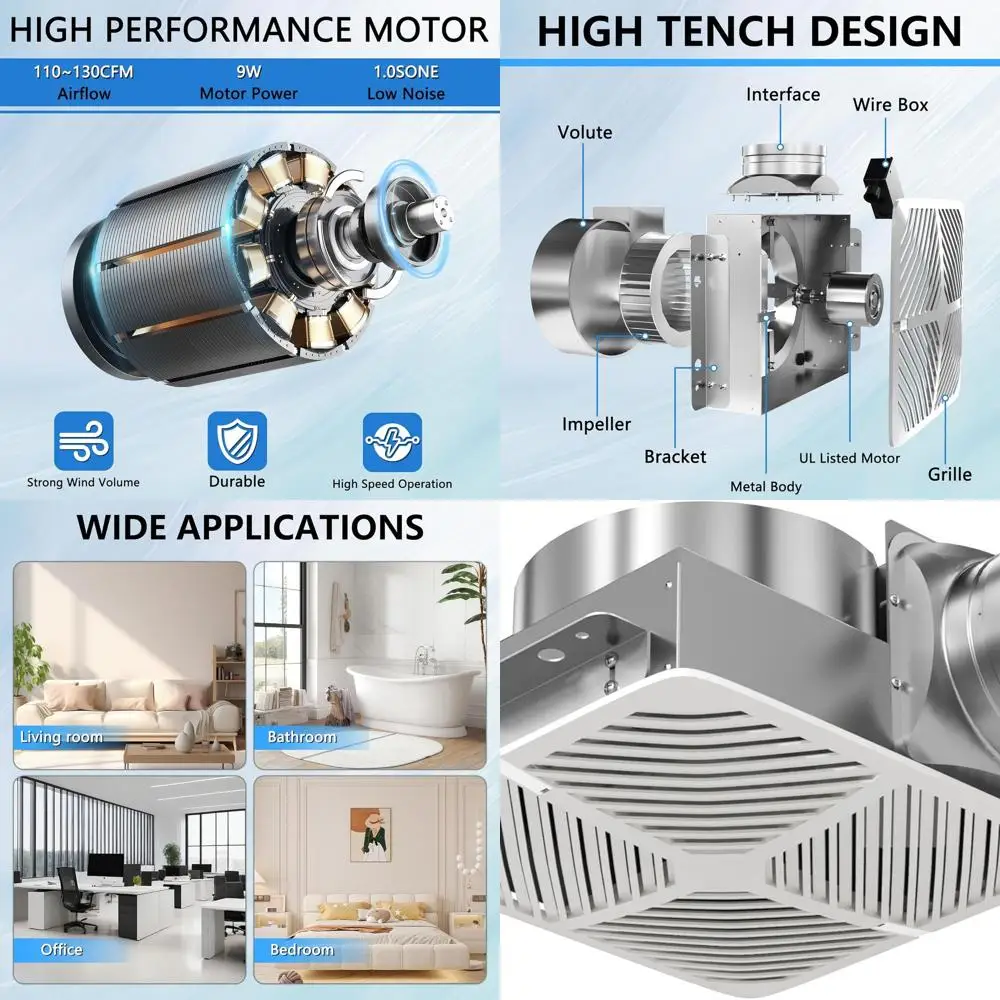 6-канальный 110-130 CFM энергоэффективный белый вытяжной вентилятор для ванной комнаты на потолке с 1,0 сторон
6-канальный 110-130 CFM энергоэффективный белый вытяжной вентилятор для ванной комнаты на потолке с 1,0 сторон
