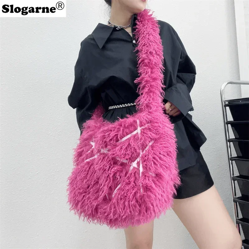 Y2k Punk Women Set Tote Bag Laides Winter 2025 Mongolian Furry Fur Shoulder Bags Plush New Sweet Cool Faux Wool Crossbody Bags 
Y2k Punk Women Set Tote Bag Laides Winter 2025 Mongolian Furry Fur Shoulder Bags Plush New Sweet Cool Faux Wool Crossbody Bags