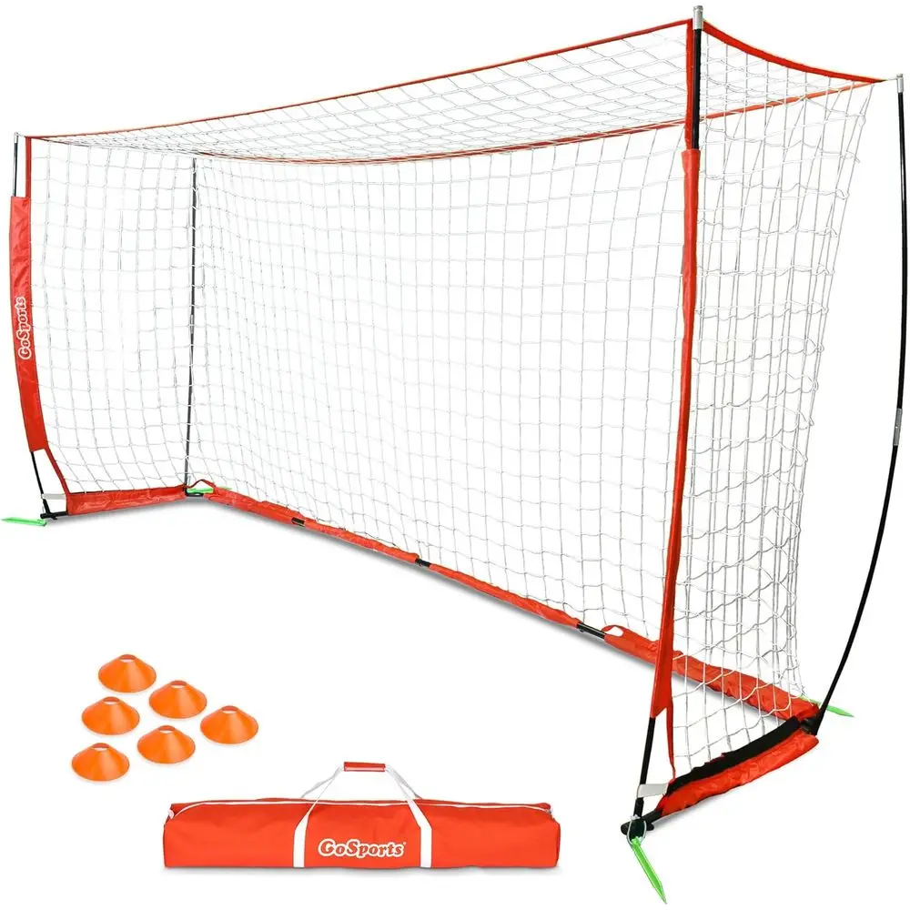 Portable Soccer Goals - 12ft x 6ft and 6ft x 4ft for Games or Practice - Includes 6 Cones, Carrying Bag, Ground Stakes
Portable Soccer Goals - 12ft x 6ft and 6ft x 4ft for Games or Practice - Includes 6 Cones, Carrying Bag, Ground Stakes