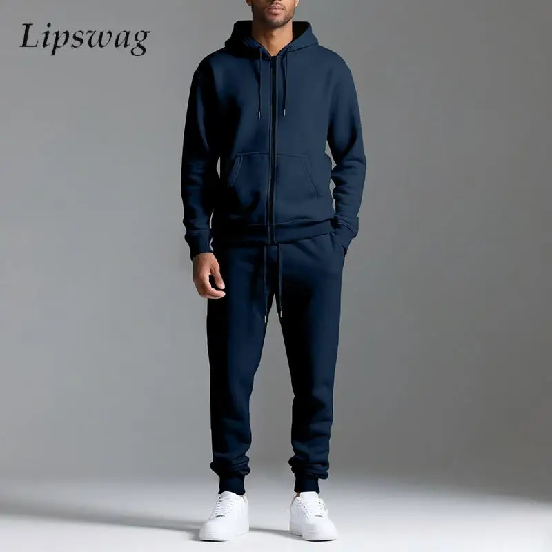Стильные мужские флисовые тонкие костюмы из двух предметов, осень-зима, новые повседневные комплекты из толстовки и брюк с капюшоном на молнии, мужские модные спортивные костюмы
Стильные мужские флисовые тонкие костюмы из двух предметов, осень-зима, новые повседневные комплекты из толстовки и брюк с капюшоном на молнии, мужские модные спортивные костюмы