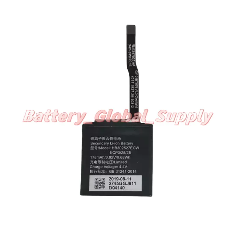 For HB302527ECW Watch 2 TLS-B19 Battery 3.82V 178mAh Fast Shipping -
For HB302527ECW Watch 2 TLS-B19 Battery 3.82V 178mAh Fast Shipping -