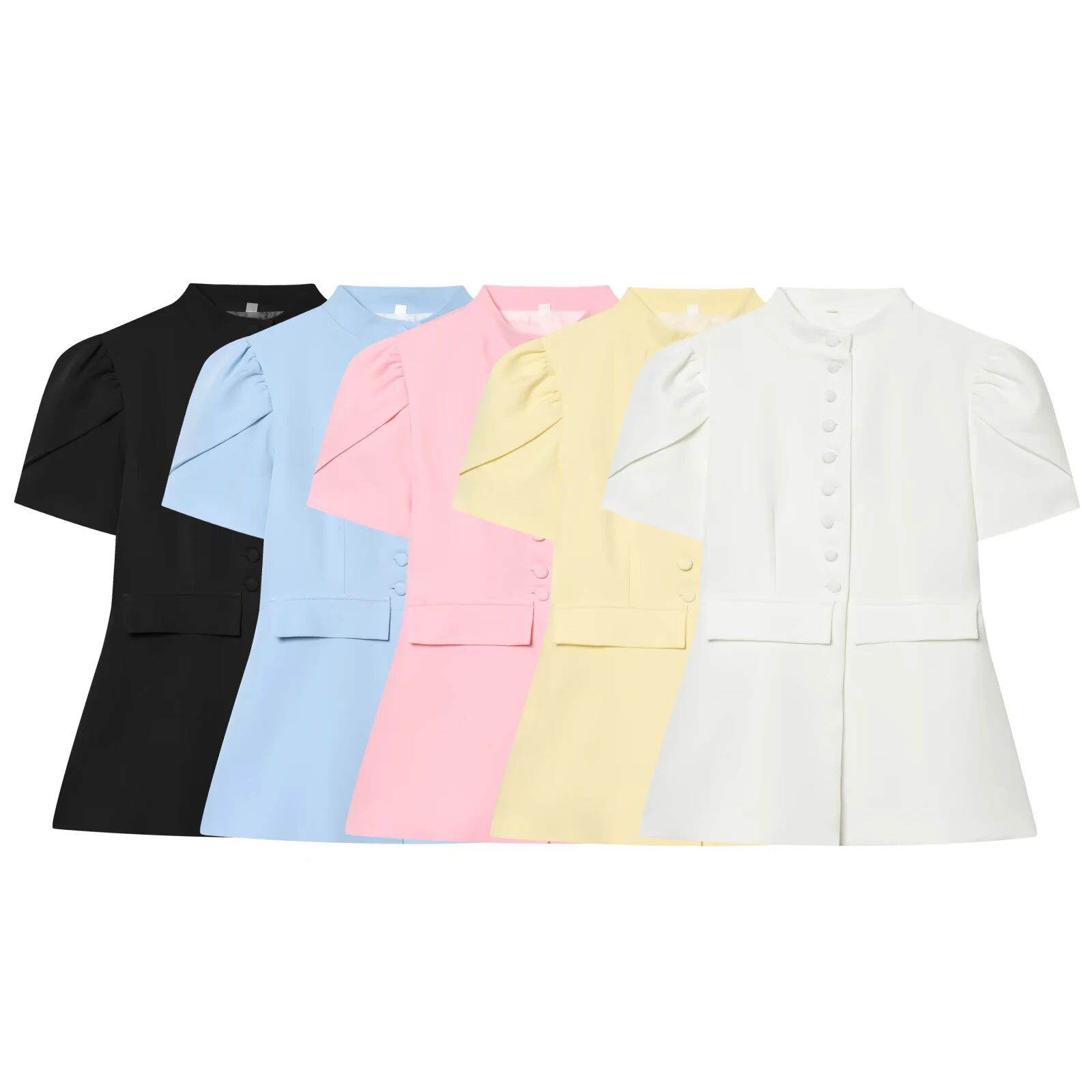 Summer new women's commuting style stand up collar bubble sleeves single breasted flip cover decoration short shirt jacket
Summer new women's commuting style stand up collar bubble sleeves single breasted flip cover decoration short shirt jacket