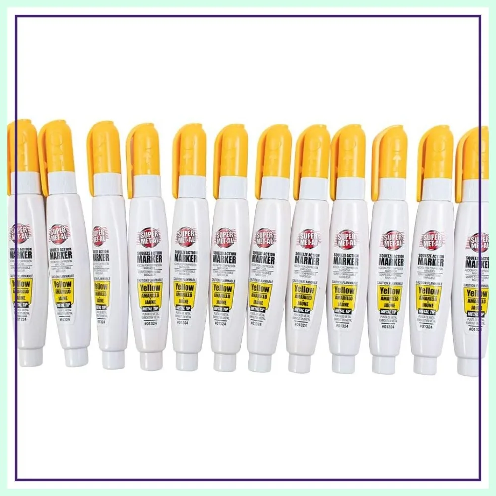 12 Pc Yellow Fine Tip Paint Marker Pens Set for Metal Glass Stone Rubber Plastic Industrial Art
12 Pc Yellow Fine Tip Paint Marker Pens Set for Metal Glass Stone Rubber Plastic Industrial Art