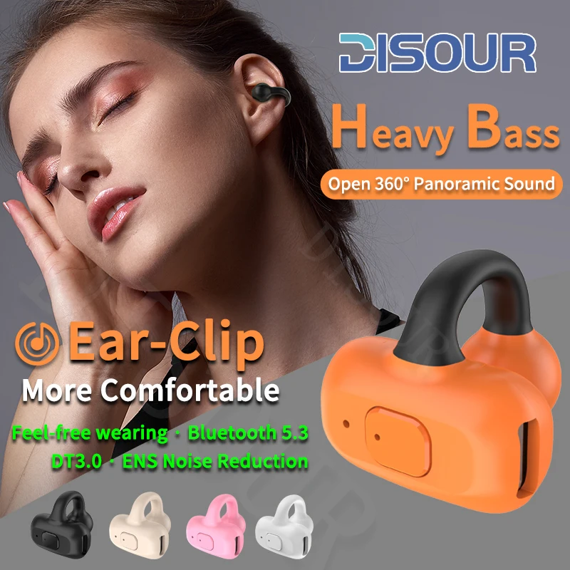 New ENC Ear Clip Headset Bluetooth 5.3 Earring DT 3.0 HIFI Stereo Wireless Headphones Waterproof Sports Noise Canceling Earphone
New ENC Ear Clip Headset Bluetooth 5.3 Earring DT 3.0 HIFI Stereo Wireless Headphones Waterproof Sports Noise Canceling Earphone
