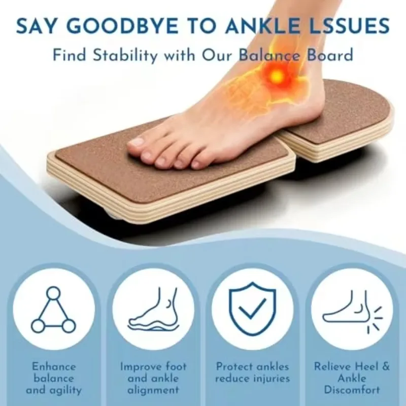 Adjustable Wooden Ankle Balance Board Foot Strengthener Single Leg Trainer Ankle Stability Board Sprain Recovery Plantar Relief
Adjustable Wooden Ankle Balance Board Foot Strengthener Single Leg Trainer Ankle Stability Board Sprain Recovery Plantar Relief