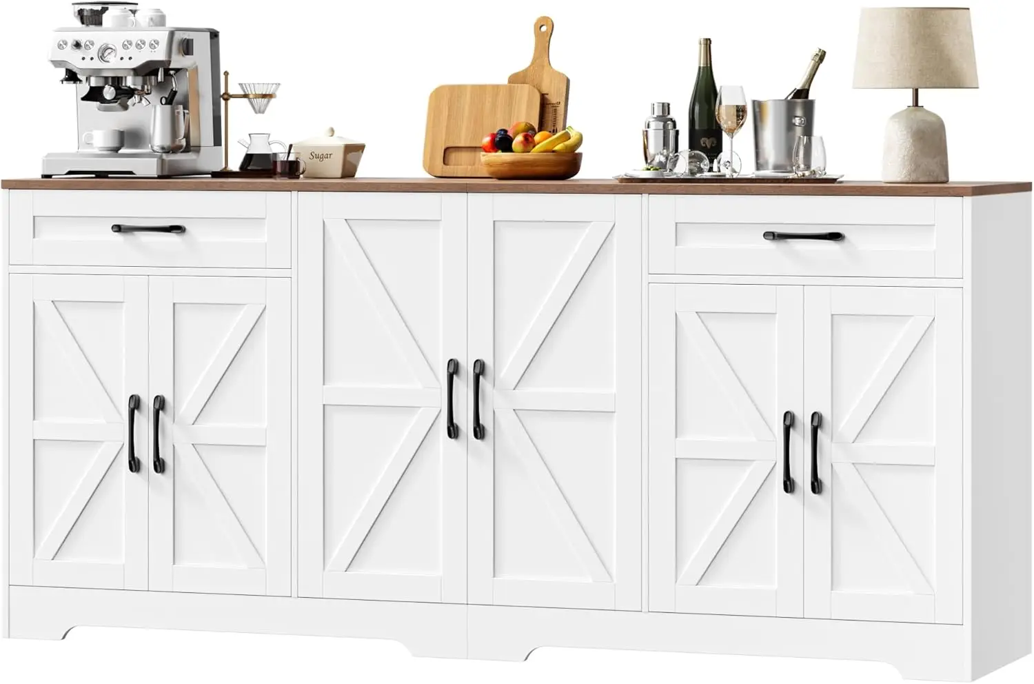 Large Farmhouse Sideboard with 6 Doors, Adjustable Shelves, White Kitchen Buffet Cabinet for Dining Room
Large Farmhouse Sideboard with 6 Doors, Adjustable Shelves, White Kitchen Buffet Cabinet for Dining Room