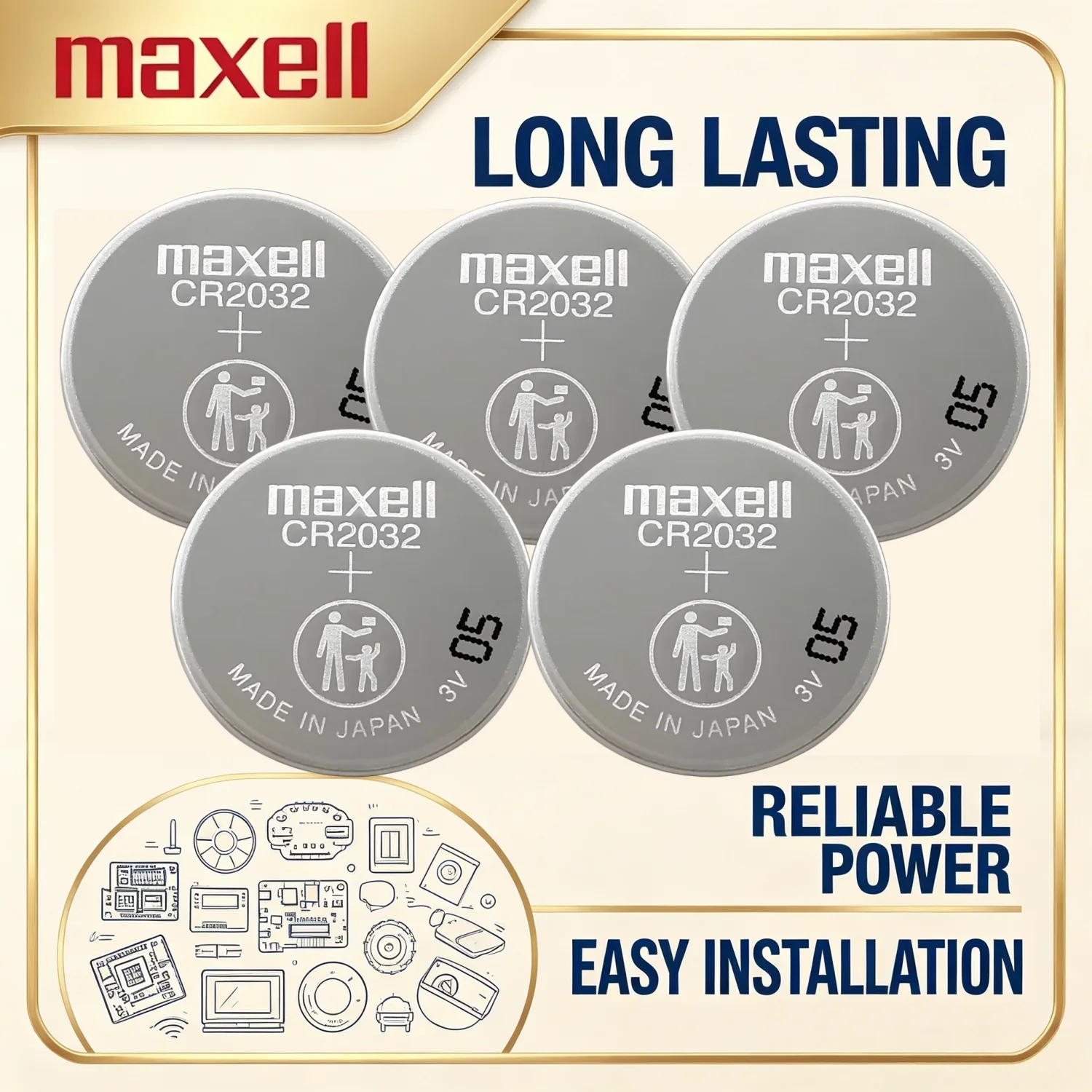 MAXELL Coin Battery 5-100PCS 170mAh 3V High Capacity Button Cell Batteries 2025 DL2025 ECR2025 for Remote Motherboard Clock Toy
MAXELL Coin Battery 5-100PCS 170mAh 3V High Capacity Button Cell Batteries 2025 DL2025 ECR2025 for Remote Motherboard Clock Toy