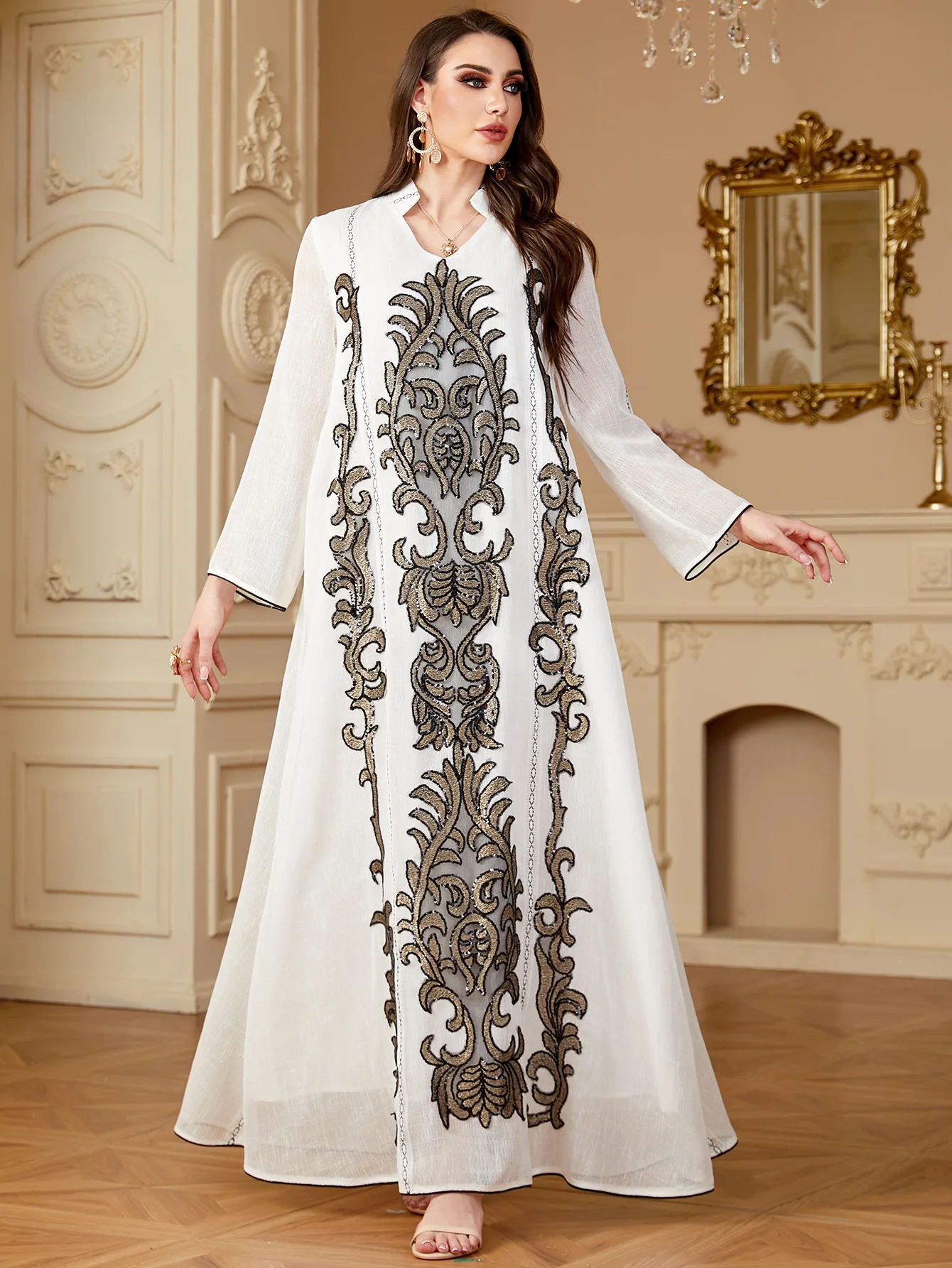 Eid Embroidery Muslim Dress for Women Ramadan Abaya Long Robe Morocco Jalabiya Party Long Dresses Dubai Islam Vestidos Largos
Eid Embroidery Muslim Dress for Women Ramadan Abaya Long Robe Morocco Jalabiya Party Long Dresses Dubai Islam Vestidos Largos