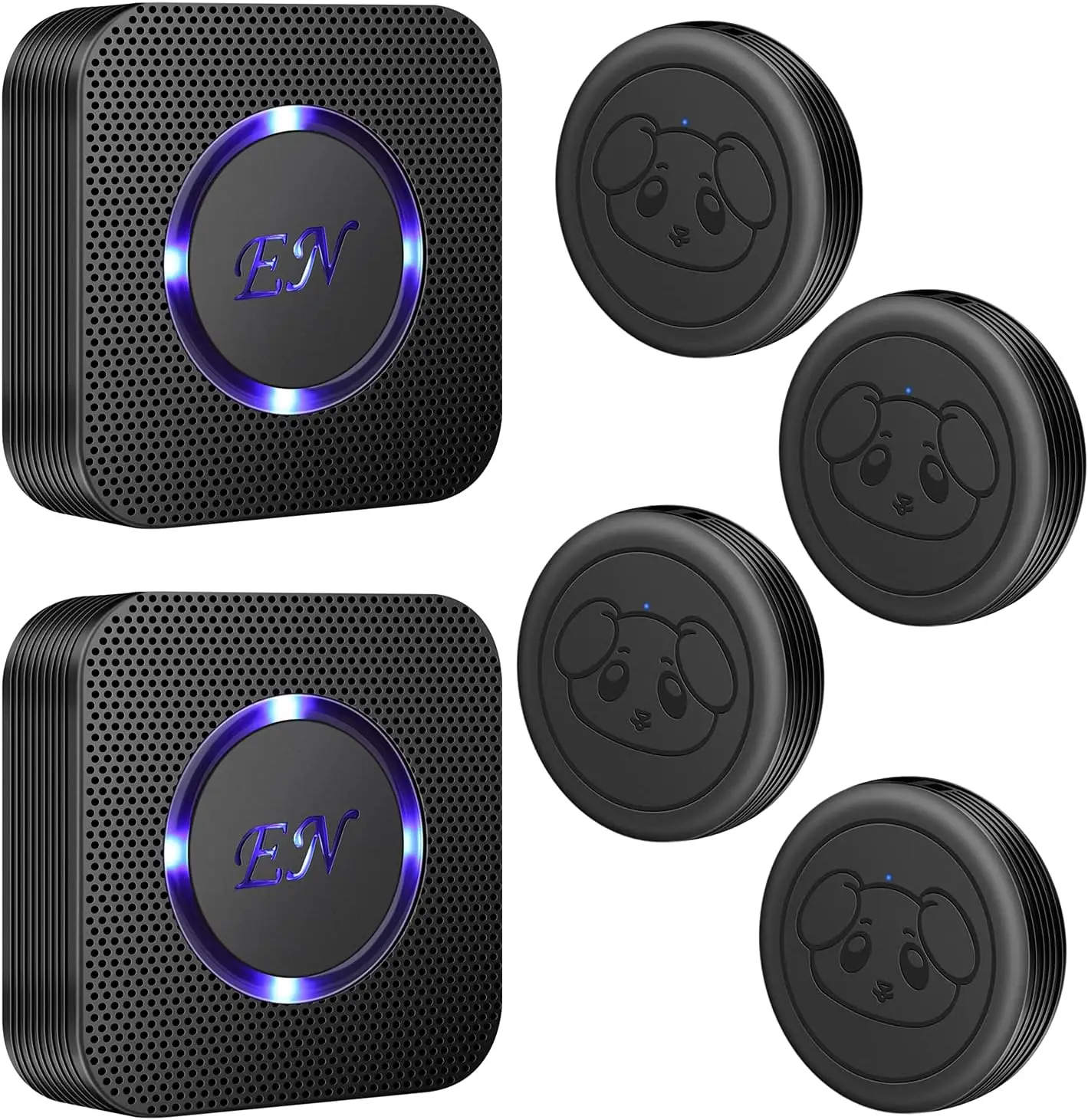 Wireless Dog Doorbell for Potty Training with Waterproof Touch Button, Includes 2 Receivers and 4 Transmitters
Wireless Dog Doorbell for Potty Training with Waterproof Touch Button, Includes 2 Receivers and 4 Transmitters