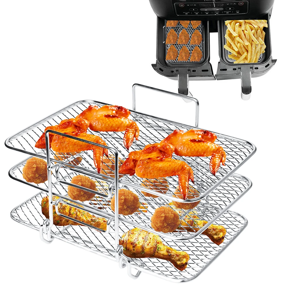 Air Fryer Rack For Ninja Foodi Grill Dual Air Fryer 304 Stainless Steel 3-Layer Dehydrator Rack Toast Rack Airfryer Accessories
Air Fryer Rack For Ninja Foodi Grill Dual Air Fryer 304 Stainless Steel 3-Layer Dehydrator Rack Toast Rack Airfryer Accessories