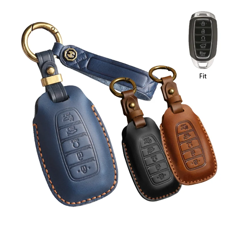 Leather for Hyundai Palisade Elantra Venue Veloster N Kona Accent Azera Remote Smart Car Key Case Cover Fob Keychain Accessories
Leather for Hyundai Palisade Elantra Venue Veloster N Kona Accent Azera Remote Smart Car Key Case Cover Fob Keychain Accessories
