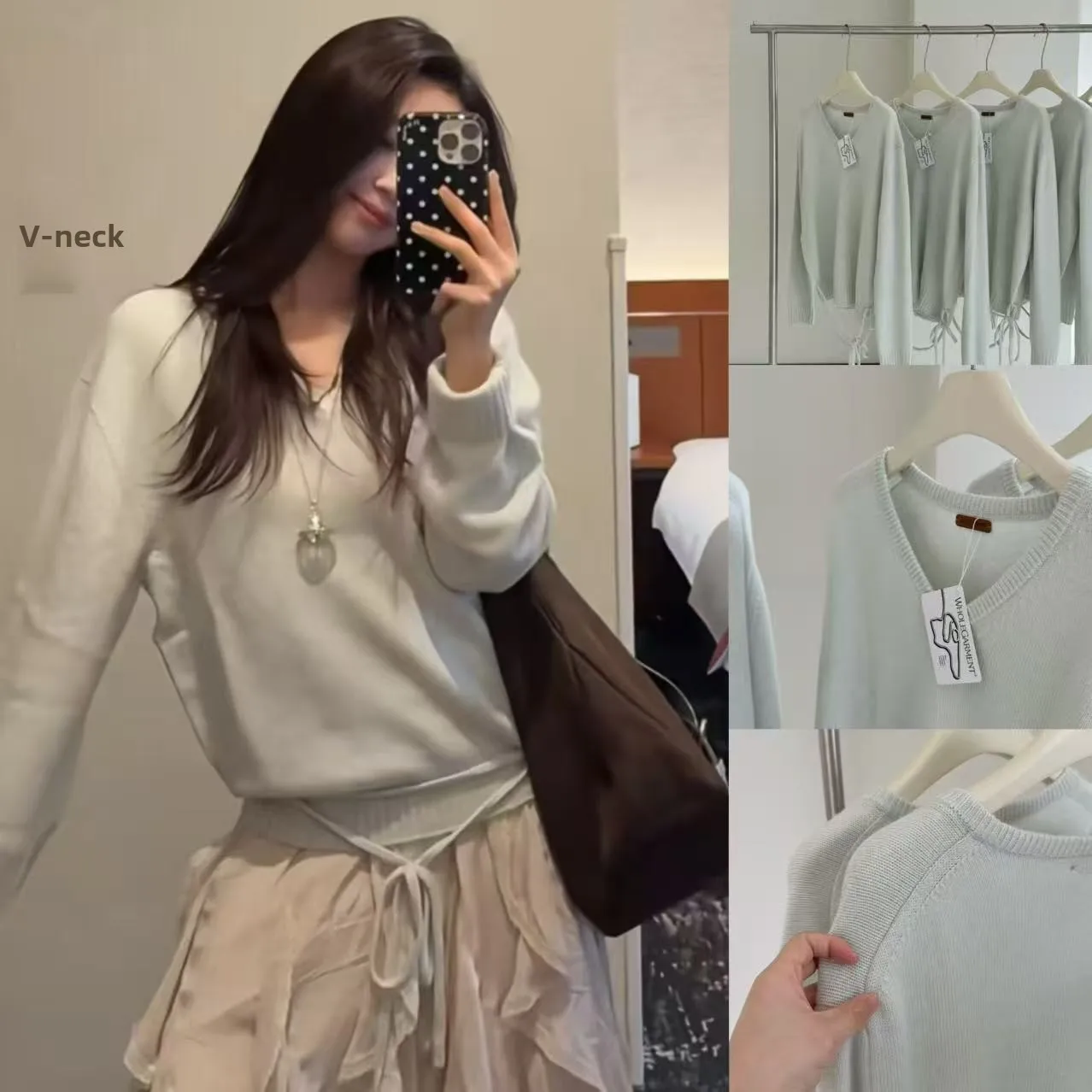 Mint een V-Ne Knitted Sweater Soft Woolen Knot Design Korean Sle Loose Fit Long Sve Girls Faion Winter Collection
Mint een V-Ne Knitted Sweater Soft Woolen Knot Design Korean Sle Loose Fit Long Sve Girls Faion Winter Collection