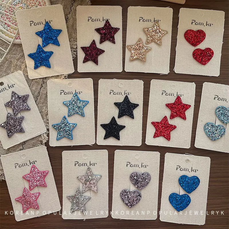 2pcs/set Sparkling Star Heart Hair Clips for Girls Korean Fashion Kids Barrettes Cute Fine Hair Clips Glitter Hair Accessories
2pcs/set Sparkling Star Heart Hair Clips for Girls Korean Fashion Kids Barrettes Cute Fine Hair Clips Glitter Hair Accessories