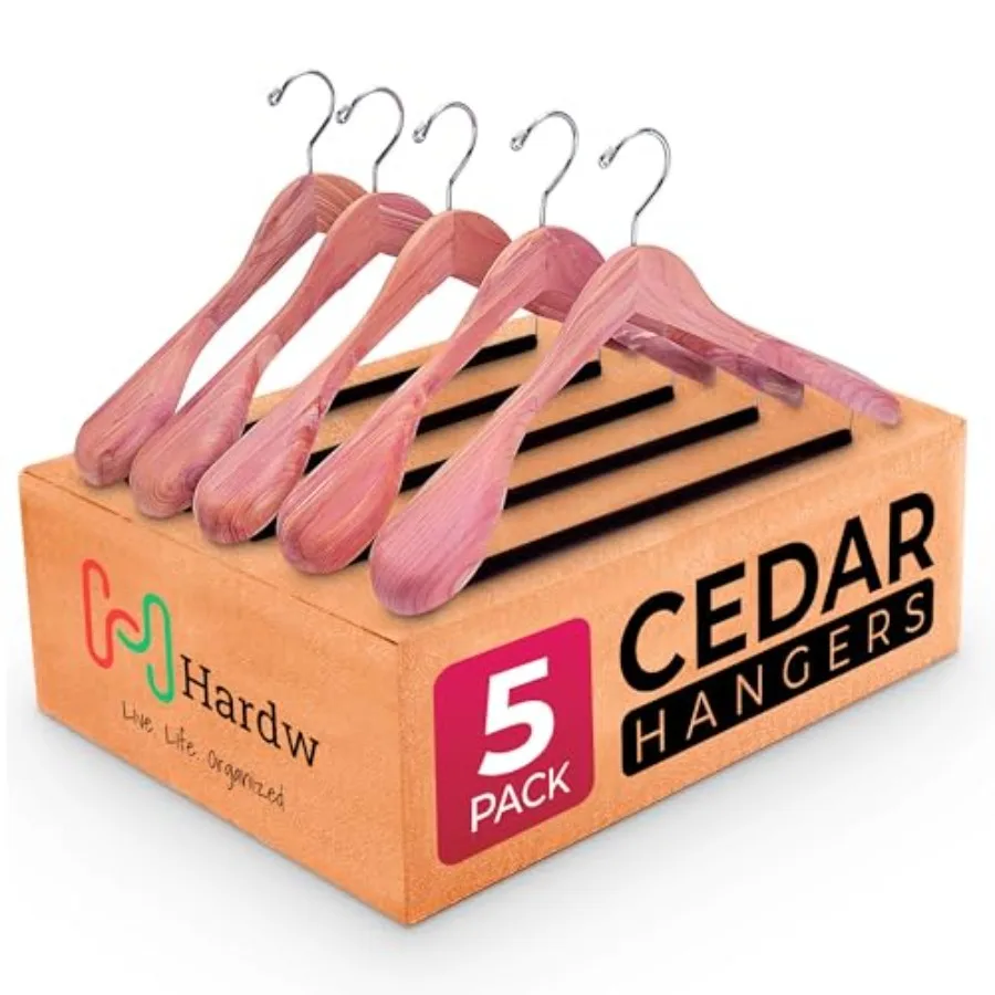 Cedar Hangers for Closet - 5 Pack Extra Wide Wooden Hangers for Suits Coat Dress Jacket Clothes Storage - Non Slip Foam Padded
Cedar Hangers for Closet - 5 Pack Extra Wide Wooden Hangers for Suits Coat Dress Jacket Clothes Storage - Non Slip Foam Padded
