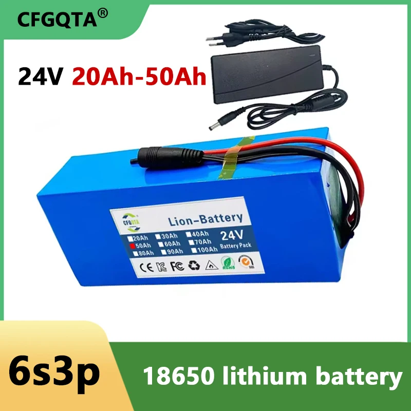 NEW 6s3p 24V 20Ah-50Ah 18650 lithium battery 25.2v 50000mAh lithium-ion battery pack with charger
NEW 6s3p 24V 20Ah-50Ah 18650 lithium battery 25.2v 50000mAh lithium-ion battery pack with charger