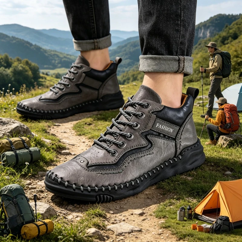 Hand-stitched Vintage Mid-top Men's Casual Shoes Fashion Lace Up Men Soft Leather Sneakers Breathable Male Outdoor Ankle Boots
Hand-stitched Vintage Mid-top Men's Casual Shoes Fashion Lace Up Men Soft Leather Sneakers Breathable Male Outdoor Ankle Boots