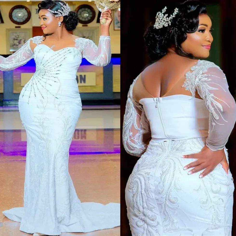 Customized Arabic Luxurious Mermaid Wedding Dresses Beaded Crystals Lace Bridal Custom Made Gowns
Customized Arabic Luxurious Mermaid Wedding Dresses Beaded Crystals Lace Bridal Custom Made Gowns