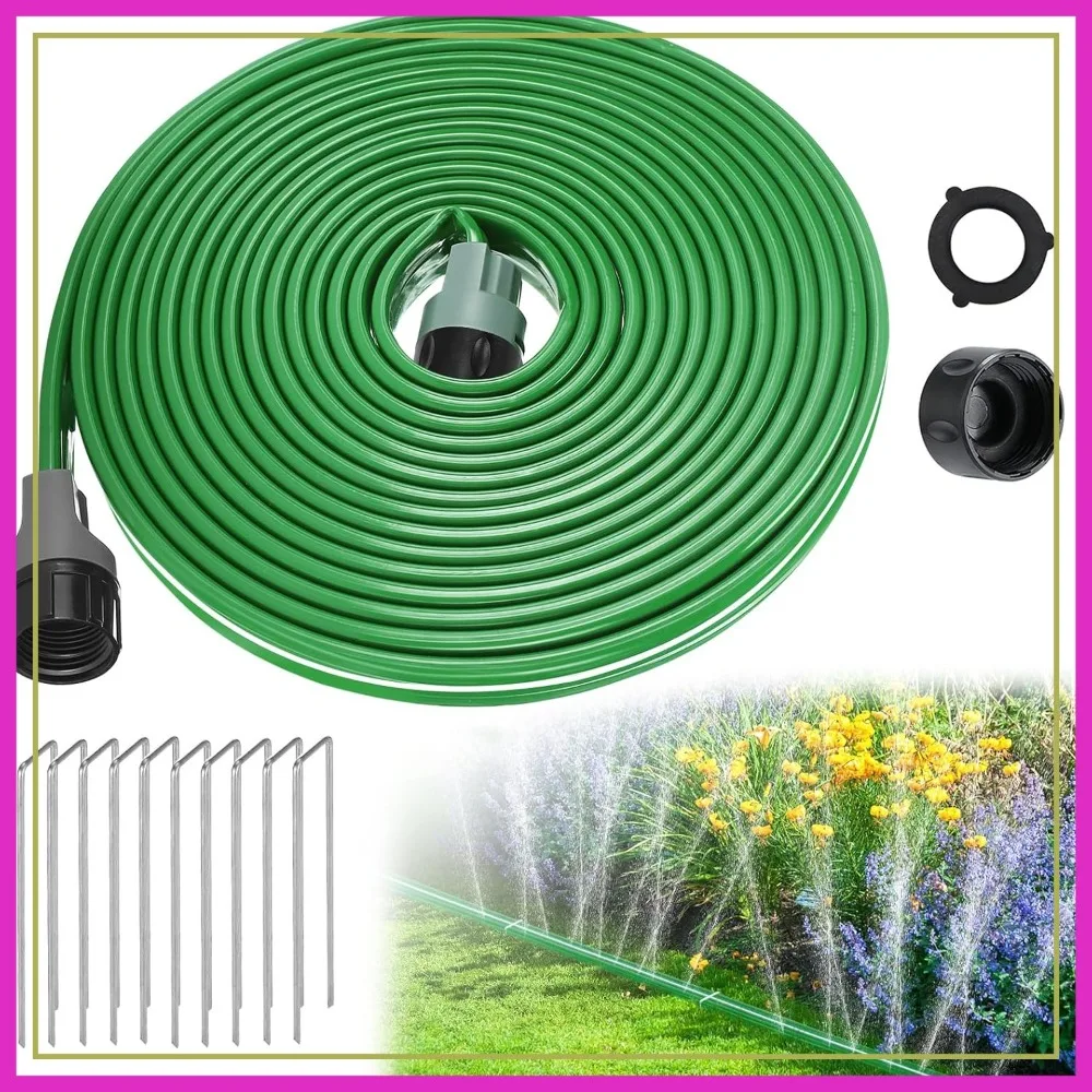 25ft Kink-Free Soaker Hose, Save Water, Heavy Duty Three Tube Flat Watering Hose for Garden Lawn Irrigation with 10 Stakes
25ft Kink-Free Soaker Hose, Save Water, Heavy Duty Three Tube Flat Watering Hose for Garden Lawn Irrigation with 10 Stakes