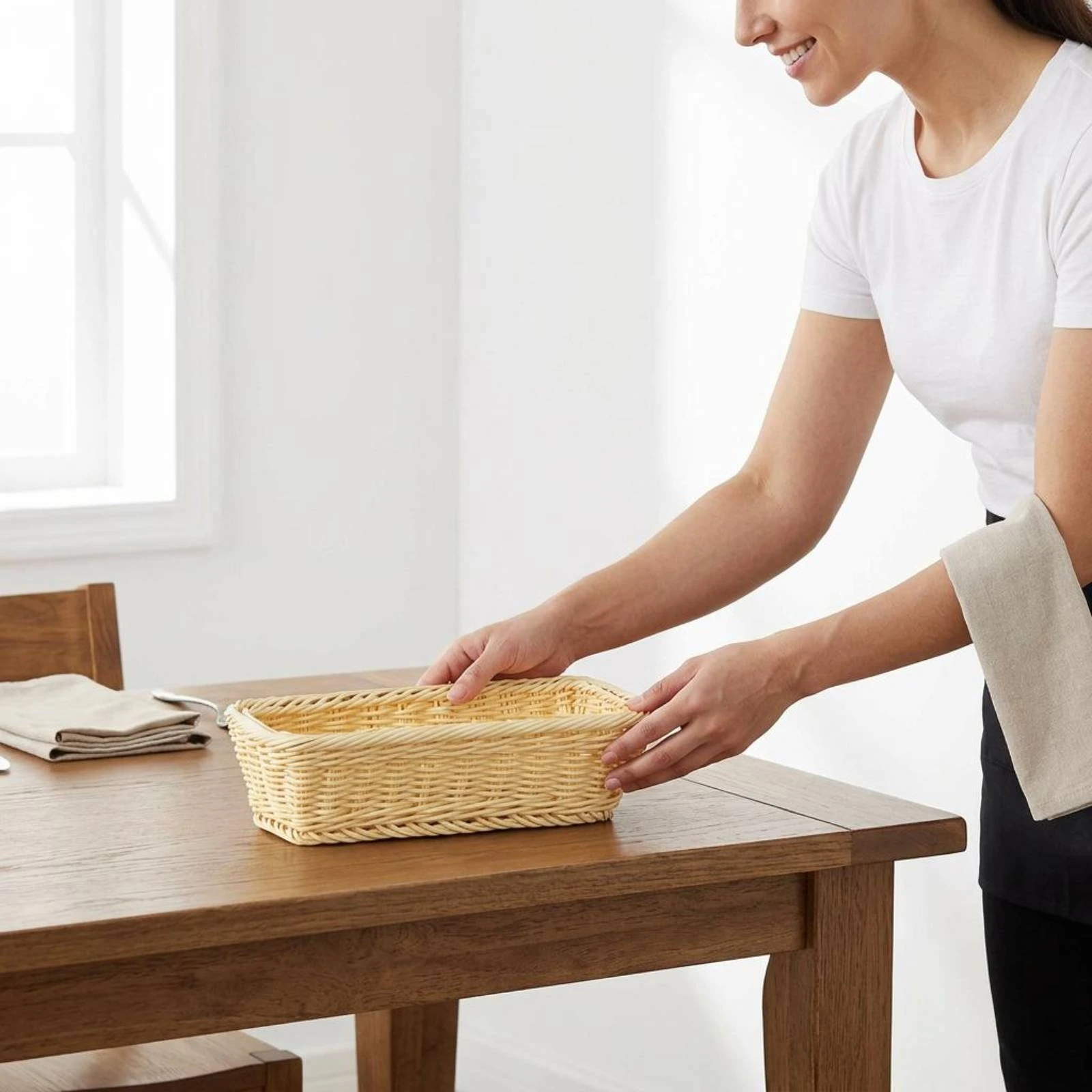 Rectangular Rattan Basket uncoveredTop Utensil Basket Household Organizer Easy to Clean Decorative for Kitchen
Rectangular Rattan Basket uncoveredTop Utensil Basket Household Organizer Easy to Clean Decorative for Kitchen