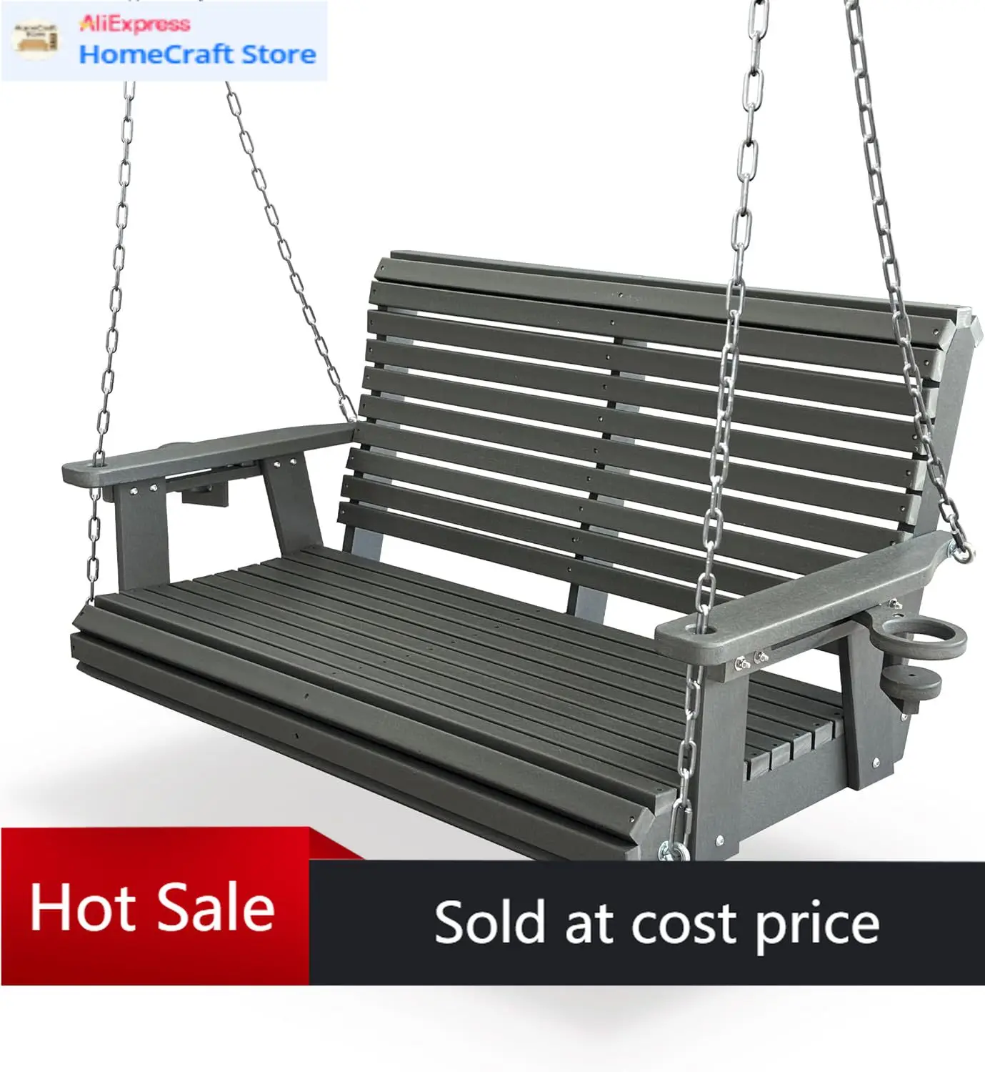 Gray Ergonomic Outdoor Patio Porch Swing Heavy Duty 1200 LBS Ultra Weather Resistant With 18/8 Stainless Steel Bolts
Gray Ergonomic Outdoor Patio Porch Swing Heavy Duty 1200 LBS Ultra Weather Resistant With 18/8 Stainless Steel Bolts
