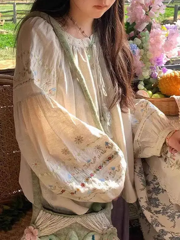 Extra Large 300 Pounds Fat Sister's Forest System Linen Embroidered Lantern Sleeve Shirt Women's Spring Autumn Loose Anti-Agi...
Extra Large 300 Pounds Fat Sister's Forest System Linen Embroidered Lantern Sleeve Shirt Women's Spring Autumn Loose Anti-Agi...