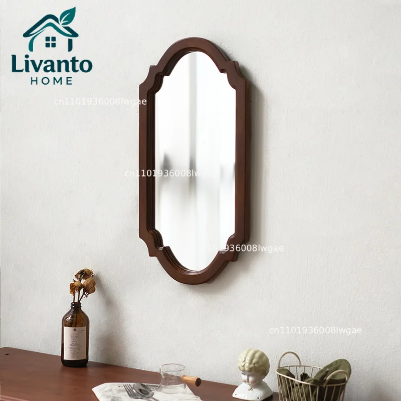 Rubber Wood Makeup Mirror French Elegant Decorative mirrored Vintage Bathroom mirroring Wall-Mounted HD Bathroom Mirrors
Rubber Wood Makeup Mirror French Elegant Decorative mirrored Vintage Bathroom mirroring Wall-Mounted HD Bathroom Mirrors
