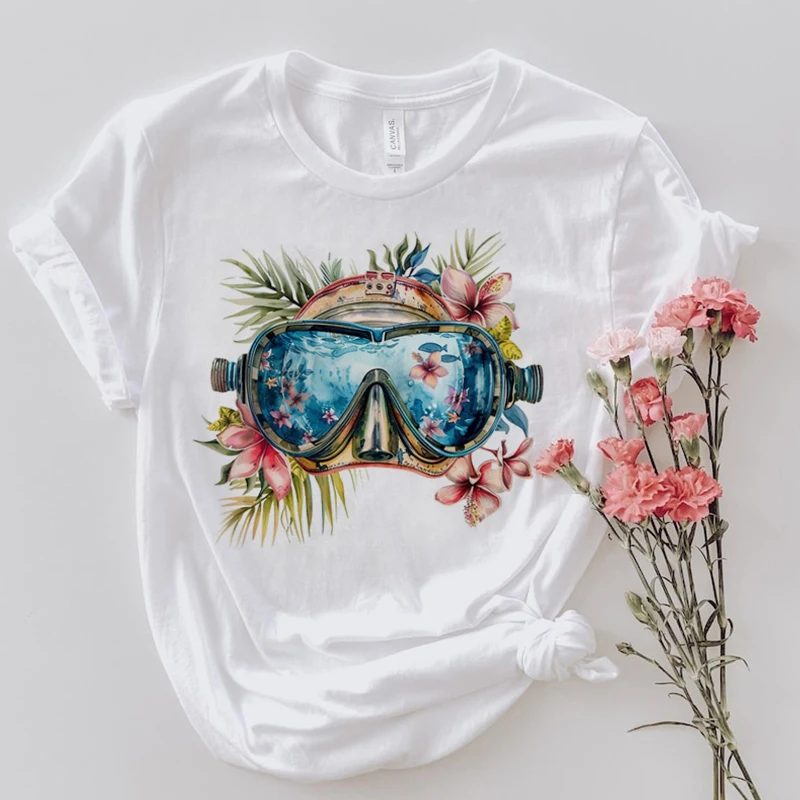 Очки для дайвинга, футболка с цветочным принтом, милый графический топ, женская летняя футболка с принтом в стиле отпуска, женская уличная новая футболка с героями мультфильмов
Очки для дайвинга, футболка с цветочным принтом, милый графический топ, женская летняя футболка с принтом в стиле отпуска, женская уличная новая футболка с героями мультфильмов