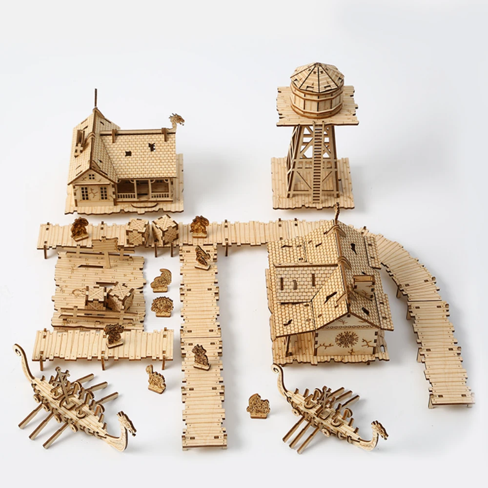 3D Wooden Puzzle Viking Fishery Wharf Village Building House Model DIY Assembly Kits Toys for Children Kids Christmas Gift
3D Wooden Puzzle Viking Fishery Wharf Village Building House Model DIY Assembly Kits Toys for Children Kids Christmas Gift