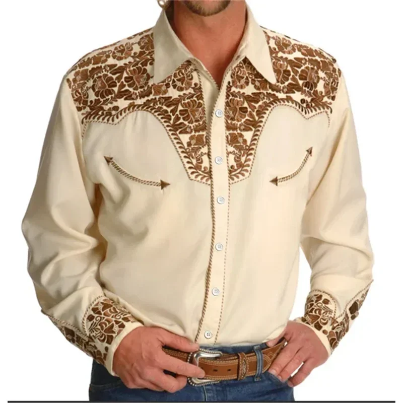 Men'S Western Shirt Vintage Pattern Lapel Long Sleeve Button Print Top Fashion Streetwear Designer Western Style
Men'S Western Shirt Vintage Pattern Lapel Long Sleeve Button Print Top Fashion Streetwear Designer Western Style