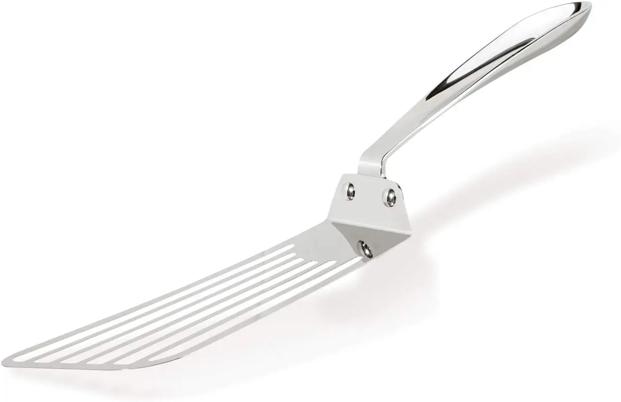 Stainless Steel Slotted Turner Kitchen Tools, Ergonomic Handle, Flexible Angled Edge for Delicate Foods, Silver
Stainless Steel Slotted Turner Kitchen Tools, Ergonomic Handle, Flexible Angled Edge for Delicate Foods, Silver