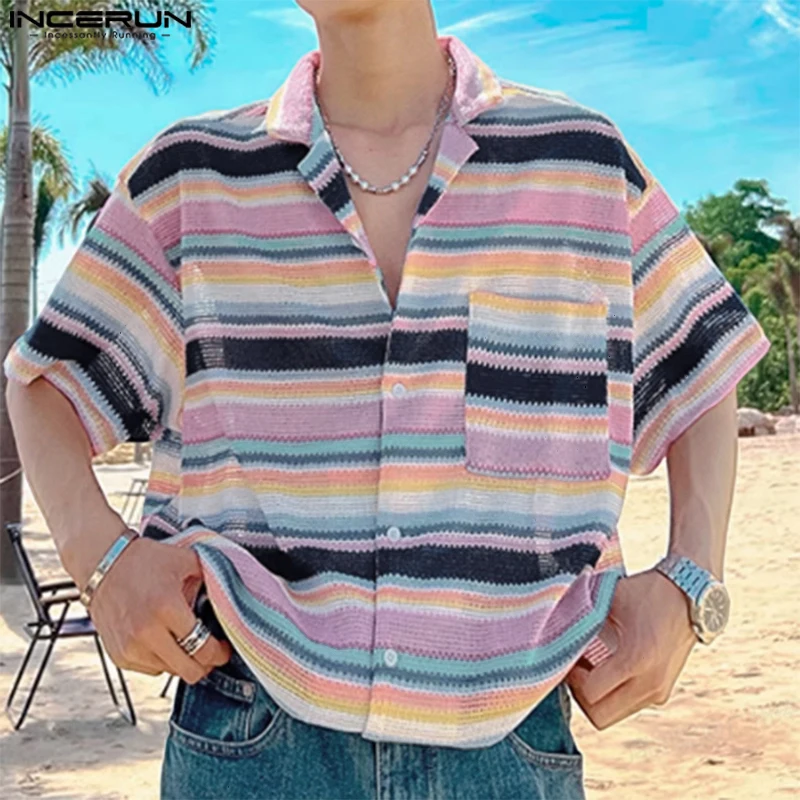 Men Striped Shirt Korean Lapel Short Sleeve Oversize Casual Men Clothing Summer 2025 Streetwear Fashion Male Shirts INCERUN
Men Striped Shirt Korean Lapel Short Sleeve Oversize Casual Men Clothing Summer 2025 Streetwear Fashion Male Shirts INCERUN