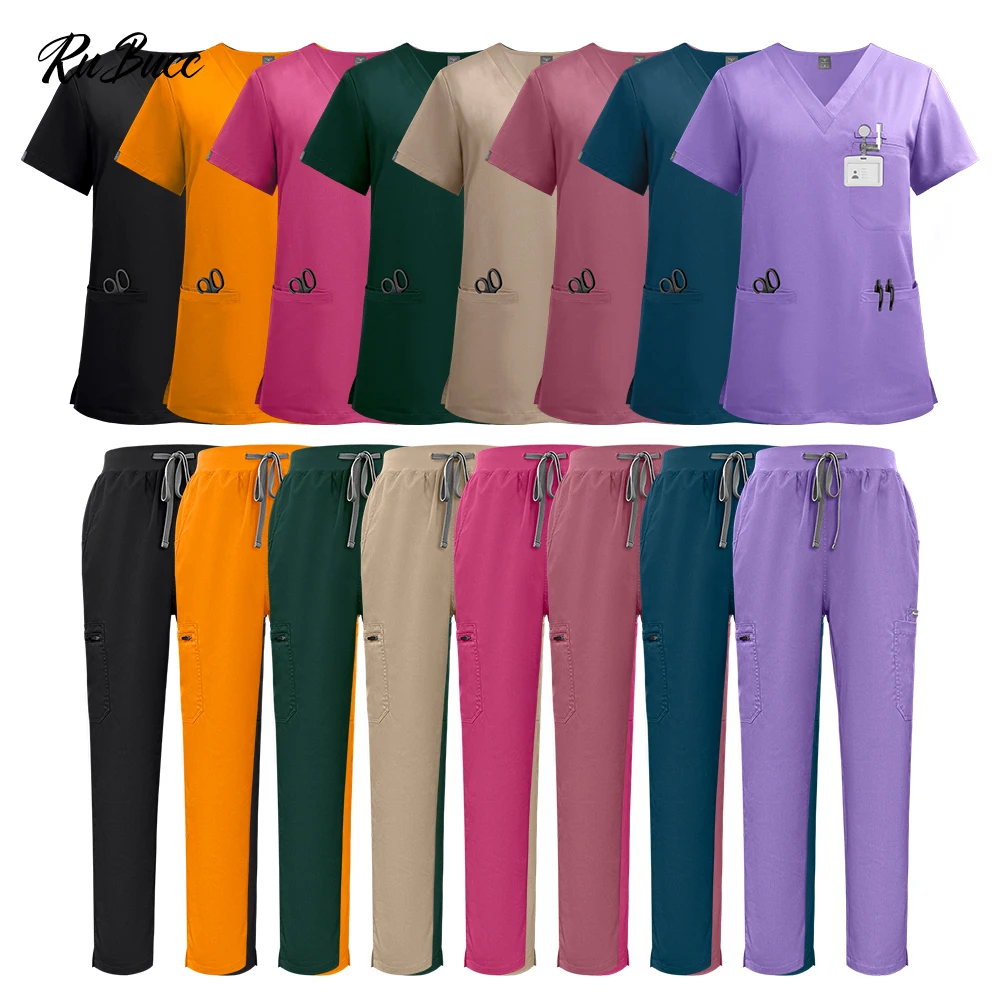 Pet Grooming Scrubs Uniform 2pcs Doctor Workwear Short Sleeved Health Service Nursing Sets Women Workwear Nurse Surgical Clothes
Pet Grooming Scrubs Uniform 2pcs Doctor Workwear Short Sleeved Health Service Nursing Sets Women Workwear Nurse Surgical Clothes
