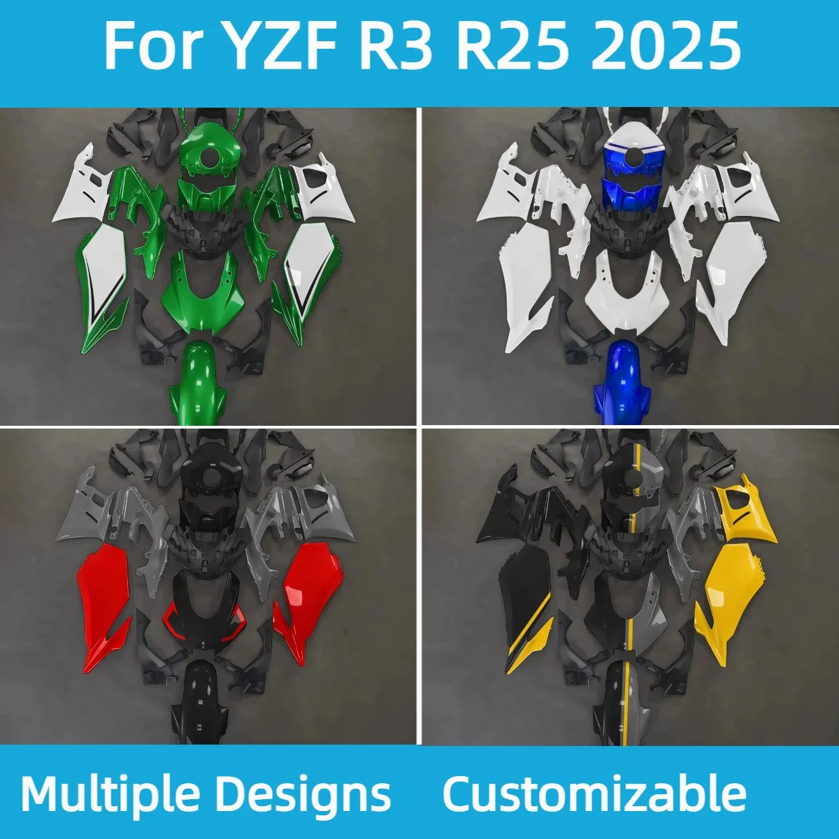 Fairing Set YZFR25 R3 2025 Injection Motorcycle Body Cover Fairings Kit Aftermarket for YAMAHA YZFR3 R25 2025
Fairing Set YZFR25 R3 2025 Injection Motorcycle Body Cover Fairings Kit Aftermarket for YAMAHA YZFR3 R25 2025