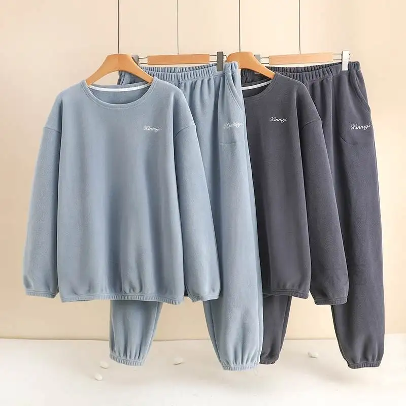 Autumn Winter Men's Sleepwear Coral Fleece Thick Warm Home Clothes Casual round Neck Outdoor Wear Hooded Flannel Two-Piece Set
Autumn Winter Men's Sleepwear Coral Fleece Thick Warm Home Clothes Casual round Neck Outdoor Wear Hooded Flannel Two-Piece Set