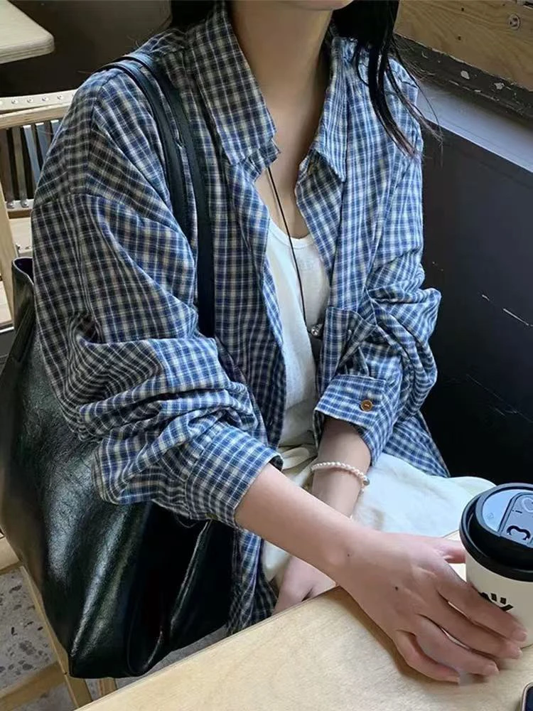 Blue Plaid Long Sve irt Jaet Korean Sle Casual Loose Men's Women's Spring Summer Sun Protection Lazy Sle Couple's ...
Blue Plaid Long Sve irt Jaet Korean Sle Casual Loose Men's Women's Spring Summer Sun Protection Lazy Sle Couple's ...