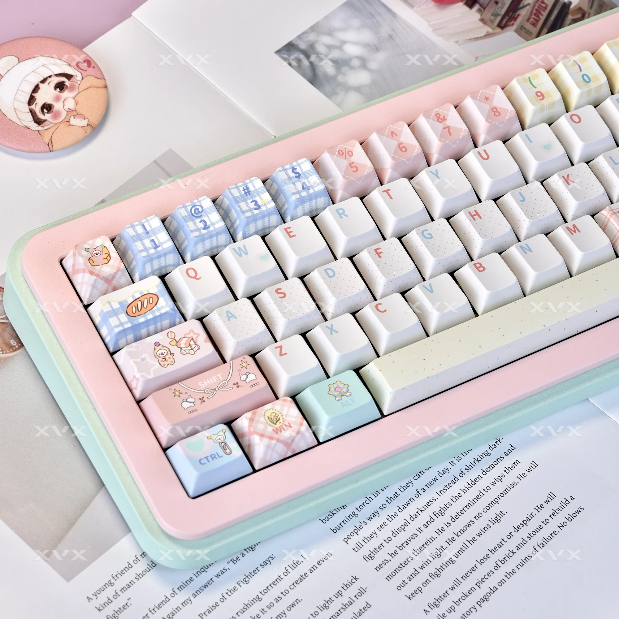 XVX Pink pbt и pc Прозрачные колпачки для клавиш с мультяшным дизайном Cherry Profile 157 клавиш для механической клавиатуры Cherry MX
XVX Pink pbt и pc Прозрачные колпачки для клавиш с мультяшным дизайном Cherry Profile 157 клавиш для механической клавиатуры Cherry MX