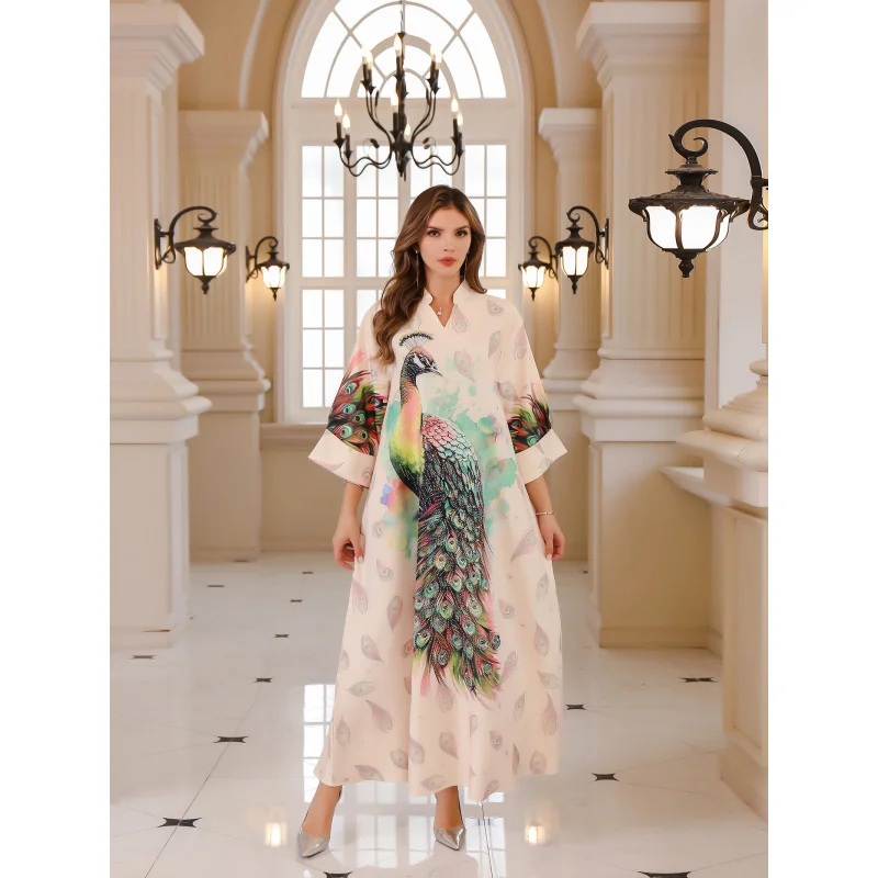 Middle East Muslim Robe Women's Clothing Dubai Turkey Rhinestone Women's Gown Abaya Dress
Middle East Muslim Robe Women's Clothing Dubai Turkey Rhinestone Women's Gown Abaya Dress