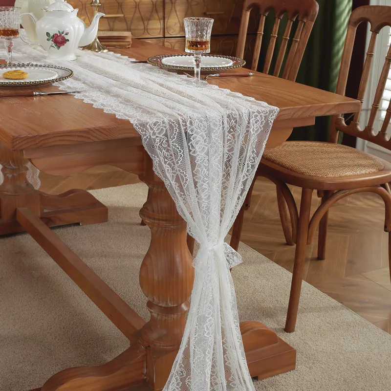 French Romantic White Lace Rose Table Runner Wedding Decoration
French Romantic White Lace Rose Table Runner Wedding Decoration