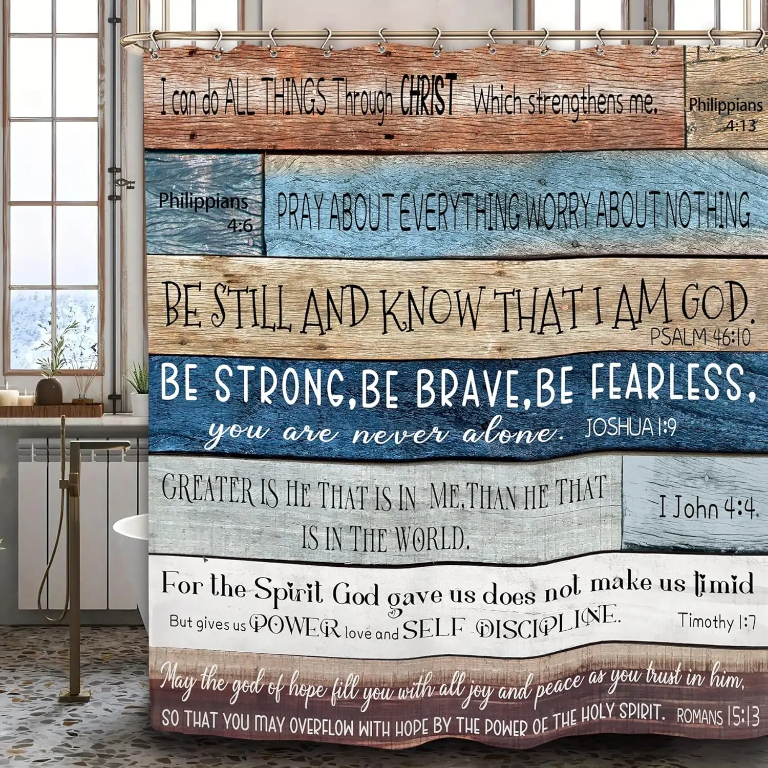 Bible Verse Shower Curtain Christian Quotes Inspirational Motivational Scripture Rustic Wood Curtains with Hooks
Bible Verse Shower Curtain Christian Quotes Inspirational Motivational Scripture Rustic Wood Curtains with Hooks